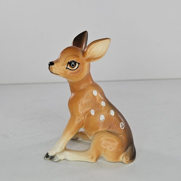 Vintage Lefton Deer Fawn Sitting Figurine H7192 - Picture 8 of 8
